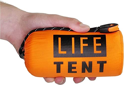 M&J Life 2 Person Camping Tent Emergency Shelter Outdoor Tube Tent & Survival Tarp with Survival Whistle & Paracord Essential Camping & Hiking Equipment for Camping Emergencies