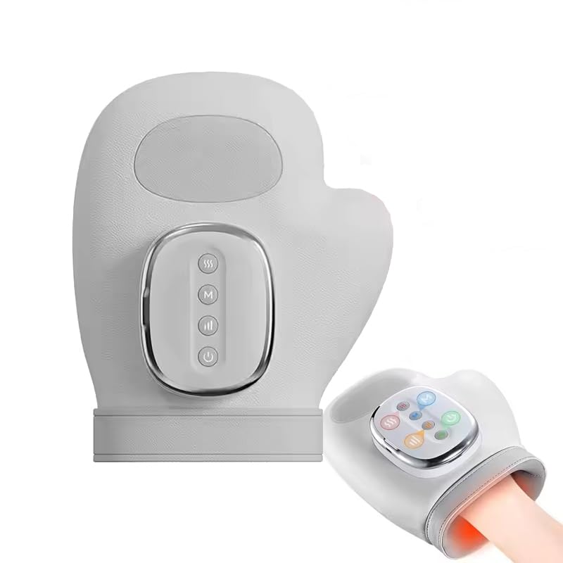 Massaggiatore elettrico per mani Airbag,senza fili,con 3 massaggi, 5 livelli pressione,per Artriti e Sindrome Tunnel Carpale, Allevia Dolori Polsi Dita Elettrico Massaggiatore Mani miglior regalo