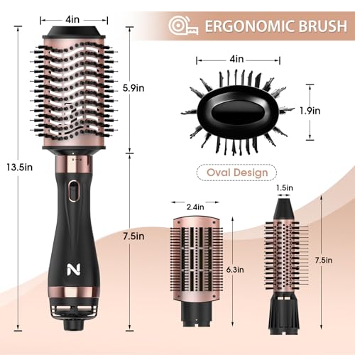 Image of Natrial Hair Dryer Brush Blow Dryer Brush in One Hot Air Brush for Drying and Straightening, Volumizer Multi-Styler Smooth Curls for All Hair Types, Frizz-Free Blowout Brush for Salon Quality