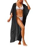 MARINAVIDA Long Swimsuits Cover Up Beach Kimonos for Women Chiffon Bathing Suit Women Sheer Robe Bikini Swimwear Coverups