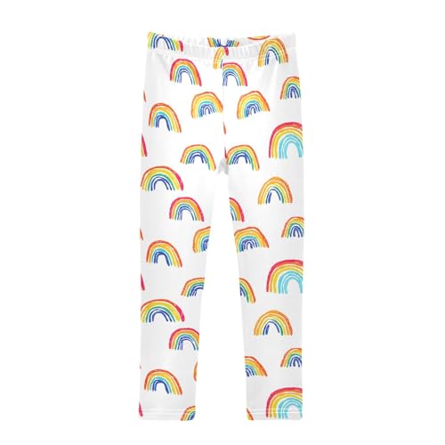 senya Girls Printed Leggings Yoga Pants Rainbow Pattern for Kids in 4t to 10 Years, 4T
