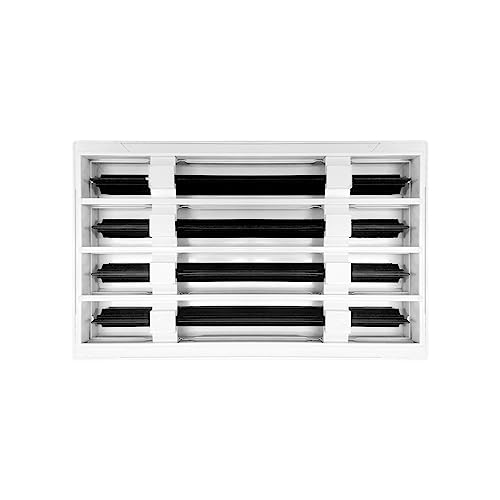 Image of BUILDMART - 14x8 White Modern AC Vent Cover - Decorative Air Vent - Standard Linear Slot Diffuser - Register Grille for Ceiling, Walls & Floors - Texas Buildmart
