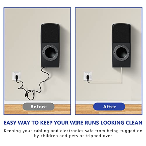 Image of One Cord Cover Wall 153in(9X L17in) - Mini Wire Hider, Wire Cover for Hiding Speaker Wire, Baby Monitor Cord - Paintable Wire Channel for Cable Concealer, W0.5in H0.3in, CMR05 Beige