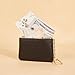 BEAMARKER Coin Purse with Keychain Black Full Grain Imitation Leather Pouch with Zipper Fashionable Small Keychain Wallet Classic Money Bag Portable Card Holder Change Organizer for Women Men