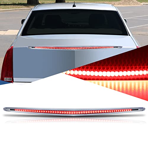 Auto Dynasty Full LED Black Housing Rear Trunk Center High Mount 3rd Third Tail Brake Light Lamp Compatible with Cadillac DTS 06-11