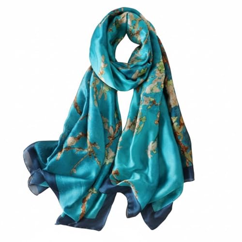 Image of Floral Printed Silk stole | silk Scarf for Women | stylish silk stole for women | Soft Lightweight Stole, Shawl & Neck Wrap | Scarf for Wedding, Party, Travel & Casual Wear