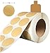 Brown Natural Craft Paper Cardboard Target Pasters Dot Kraft Price Stickers 1000 Permanent Adhesive Can Labels for Shooting Marksmanship | Writable Round Circle Color Coding Yard Sale Labels (1 inch)
