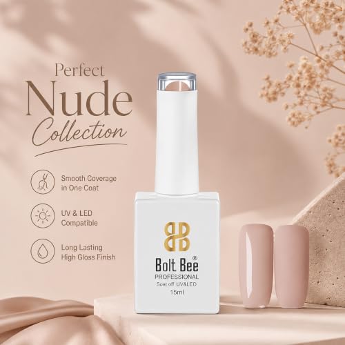 Image of Bolt Bee Gel Nail Polish with Glossy Finish | Gel Paint Soak Off UV Led Non-Smudging,Long-Lasting Nail paint | Highly Pigmented Gloss Touch Polish For Home Manicure & Salon | Gift Set for Women-15ml