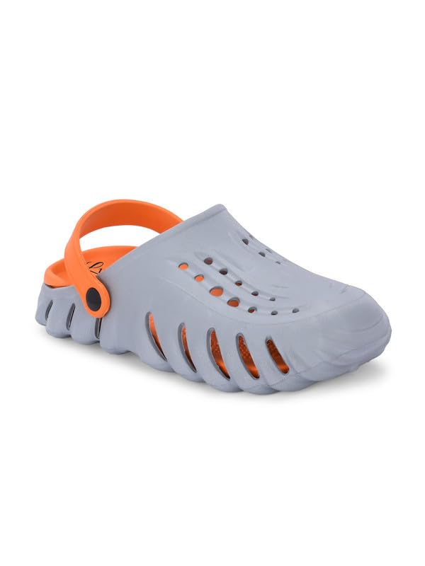 Grey Men Sandals Self Design Clogs-image-47