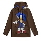 Sonic The Hedgehog Garçons Filles 3D Print Graphic Sportswear Marron Van Marron Sweats Pull à Manches Longues Dessin Animé Personnages Anime Hoodies avec Poche 6-7Y