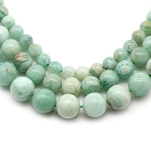 Natürliche grüne Kristall Jaspers lose Steinperlen Runde Spacer Perlen for Schmuck DIY. Bracelet Ohrringe zubehör 15 '' 39cm (Color : Green, Item Diameter : 12mm Approx 30beads)