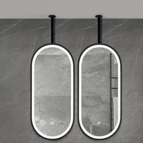 �ȉ~�`�o�X���[���~���[�iLED���C�g�t���jHD�~���[�V��݂艺�������u���b�N���^���t���[�����ϋ� - 1��(50cmx90cm)