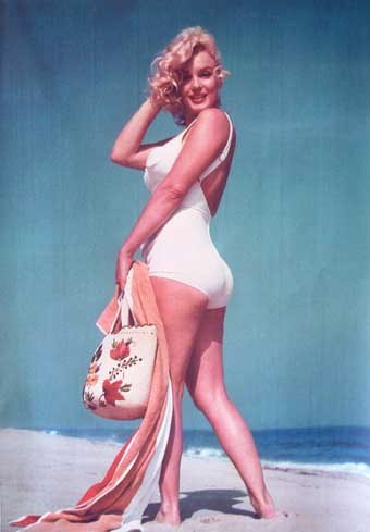 Póster decorativo de Marilyn Monroe Beach para pared con diseño vintage de fotografía artística