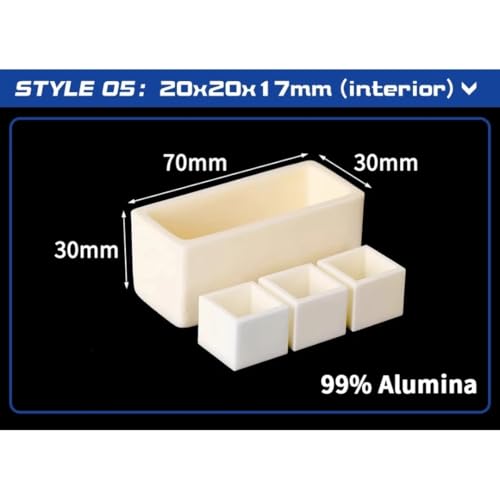 Zestaw tygli do spalania tlenku glinu wysokotemperaturowego, 50-100 mm, formy laboratoryjne do analizy (90 x 65 x 30 mm, 10 sztuk) - odporne na wysokie temperatury, idealne do eksperymentów