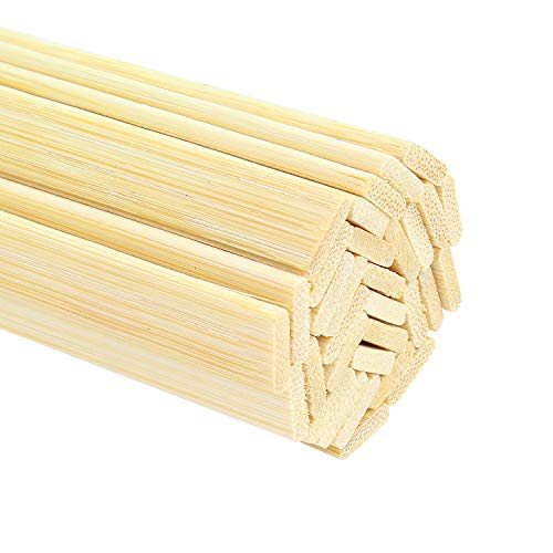 Favordrory 15.7 inches Wood Craft Sticks Natural Bamboo Sticks Extra Long Sticks Can be Curved, Strong Natural Bamboo Sticks, 30PCS