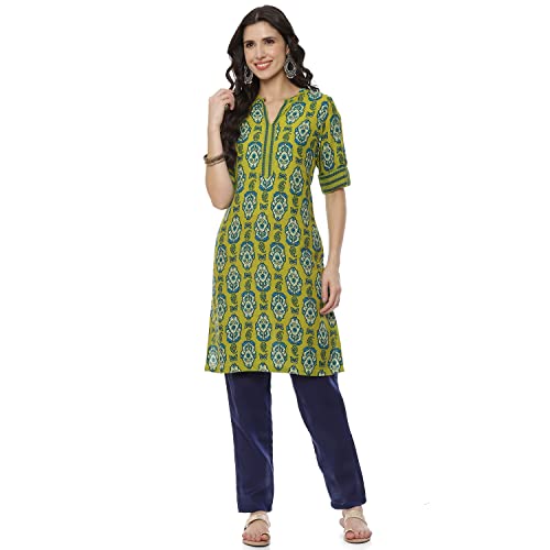 Image of Rangriti Grey Liva Straight Kurta for Women