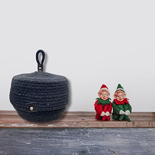 Image of Multi-Purpose Essential Jute Basket With Lid Storage Baskets For Bathroom Living Room & Kitchen | Organizer Box | Storage And Organizer Box (Black)