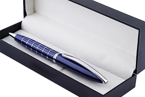 Image of amazon basics Premium Ballpoint Pen with Case for Office, Home and Gifting (Blue Body, Blue Ink)