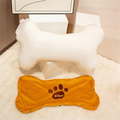 AQCQDQ Knochen-Dekokissen Aus Plüsch, Knochenform Kissen Kinder Kuschelkissen, Kuschelkissen Kinder Schmusekissen, Knochen Puppe für Home Sofa Schlafzimmer Bett Dekoration (50 cm,Knochen)