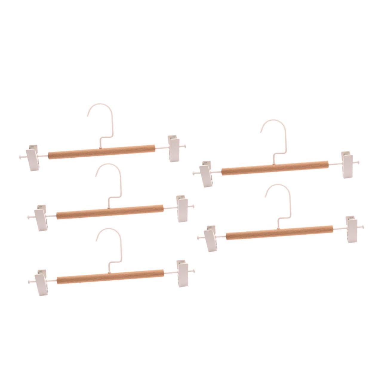 TIDTALEO Cedar Pants Hangers 5pcs Wooden Trouser Rack Sturdy Hooks Household Clothing Hanger