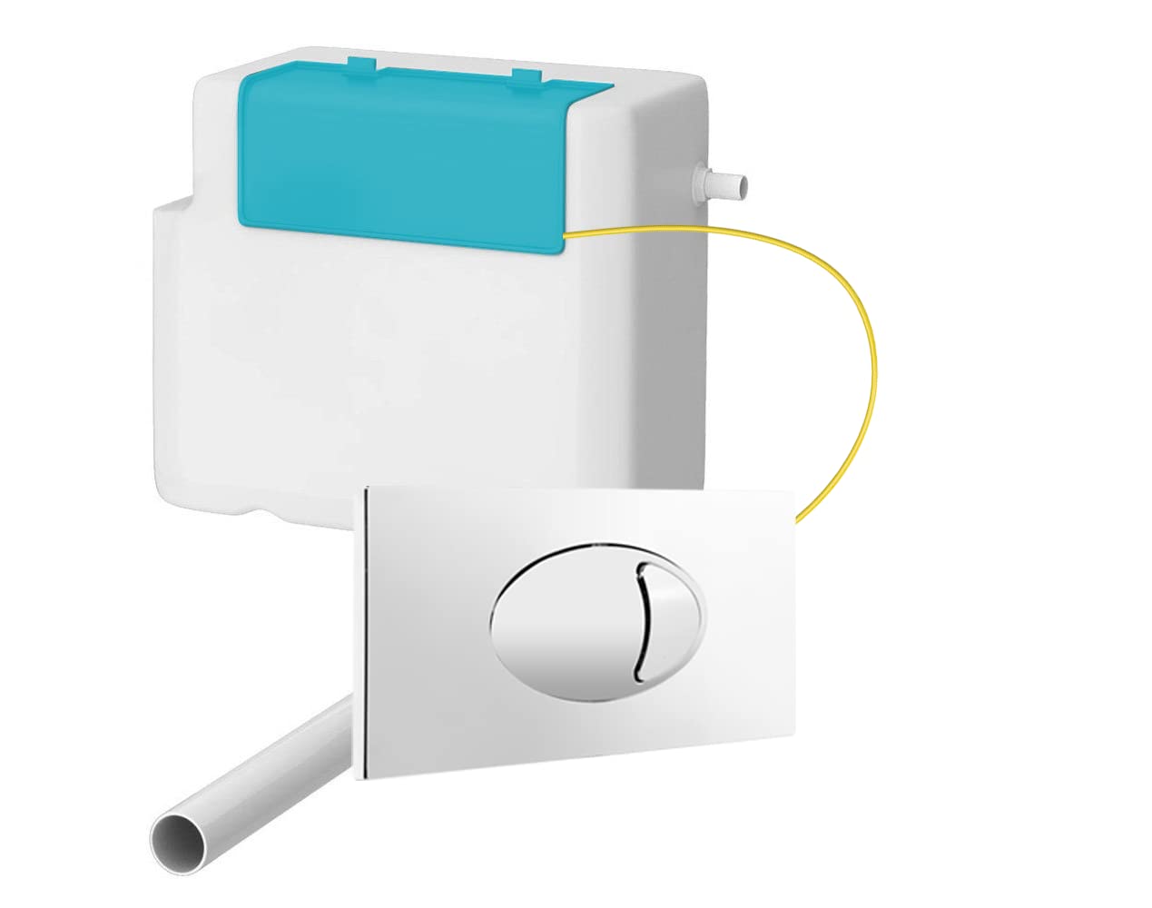 Home Store Concealed Cistern With Square Chrome Button