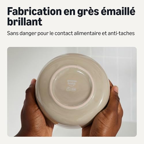 6 Bols en Grès Émaillé 0,6 L Gris Lin - Amazon – Image 3