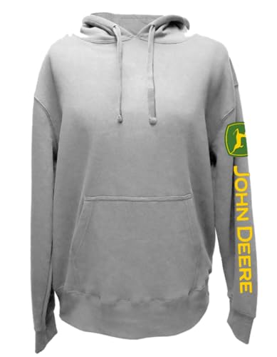 John Deere Men's Fleece Hood T-shirt Sleeve Print-Logo
