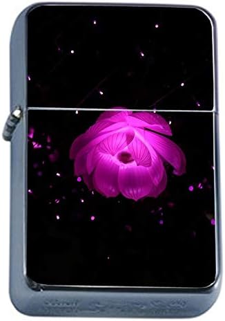 Vibrant Flower Flip Top Dual Torch Em1 Smoking Cigarette Silver Refillable Dual Flame
