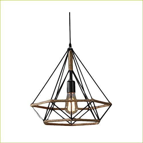 Preisvergleich Produktbild Deckenleuchte, industrielle Diamantlampe, Eisen, Retro, E27, Durchmesser 380 mm, Schwarz