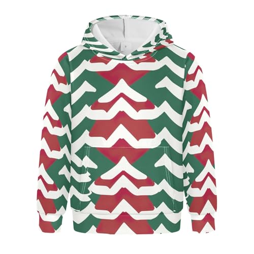 Kids Hoodies Sweaters Christmas Xmas Trees Hooded Sweatshirts with Big Pockets for Boys Girls B0400311