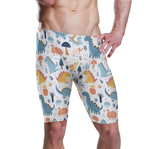 UMIRIKO Cute Dinosaur Dino Animal Mens Swim Jammers Swimsuit XL B0401364
