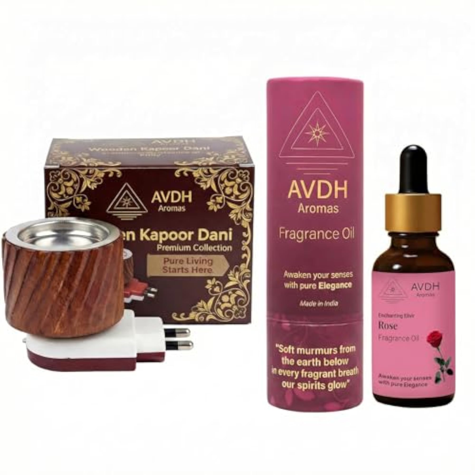 Sheesham Diffuser with 30ml Rose Fragrance Oil for Home