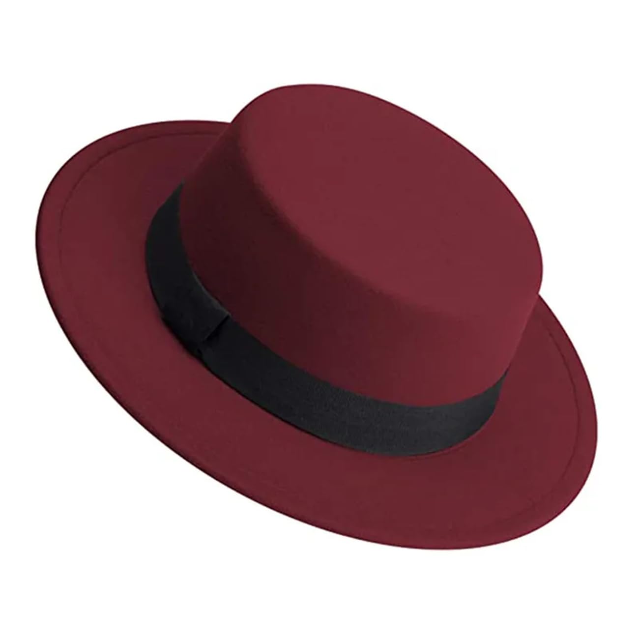 Cappello Fedora da uomo e da donna, cappello piatto in feltro, a tesa larga, in lana, stile jazz, panama