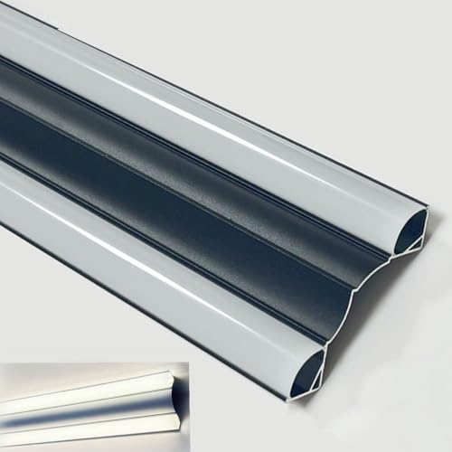 Canal LED para moldura de corona que oculta cables y elimina puntos brillantes en la pared