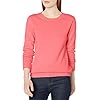 Amazon-Essentials-Womens-100-Cotton-Crewneck-Sweater Amazon Essentials Women's 100% Cotton Crewneck Sweater (Available in Plus Size), Coral Pink, Large