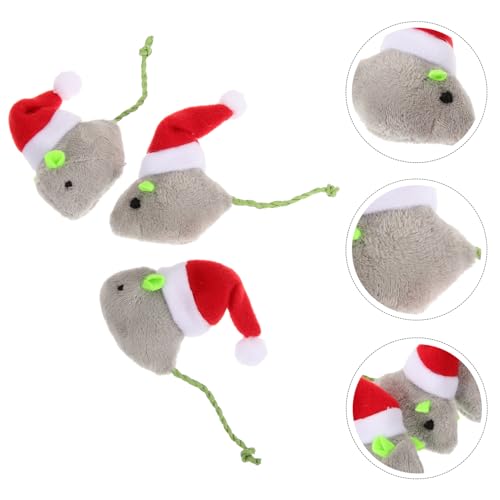 DOITOOL 3 Pçs Chocalho De Gato Ratos Brinquedo Teaser De Gato Bonito Brinquedos Para Cães Brinquedo