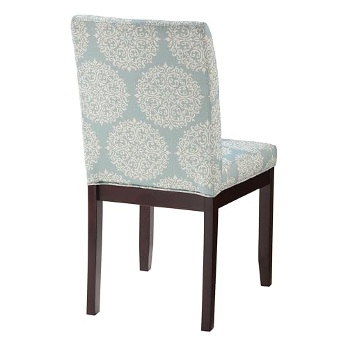 Image of OSP Home Furnishings Dakota Upholstered Parsons Dining Chair with Espresso Finish Wood Legs, Gabrielle Sky