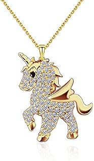 Gladvear Unicorn Necklace Unicorn Jewellery  Unicon pendant necklace for Girls Unicorn Jewellery Gift for Girls Women Daughter Granddaughter Present Birthday Valentines Day Christmas Mothers Day