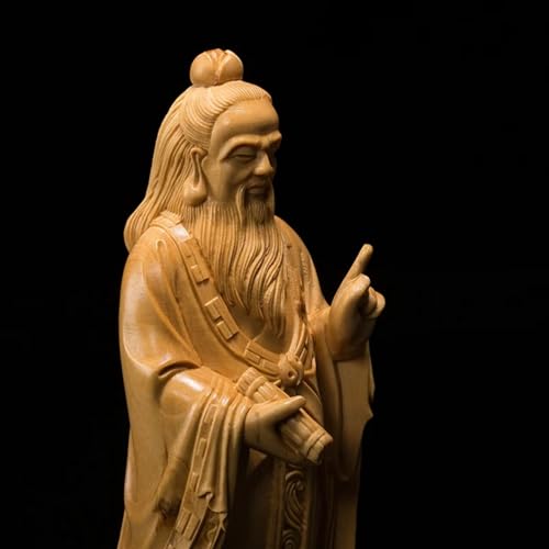 Estatua de madera de Laozi para decoración miniatura 5