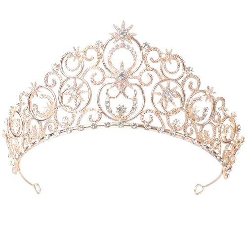 KFSCIP Glinda Crown Princess Peach Crown and Glinda Wand Birthday Princess Tiara for Girls Kids Crown and Tiara for Parties Golden Bridal Accessory
