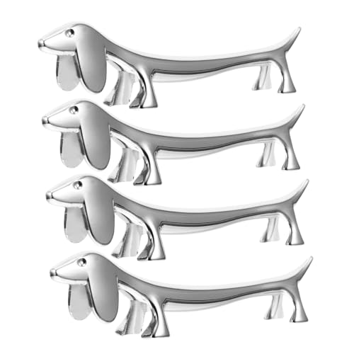 EPIGEIST 4個 合製箸置き 小犬デザイン 錆びにくい耐久性 食卓用スプーンフォークレスト付き コンパクト携帯便利器具置き