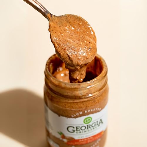 Image of Georgia Grinders Original Almond Creamy Gourmet Nut Butter Spread, Whole30 Approved, Non-GMO, Gluten Free, No Palm Oil, No Added Sugar, Paleo and Vegan Friendly, 12 Ounce (1 Pack)