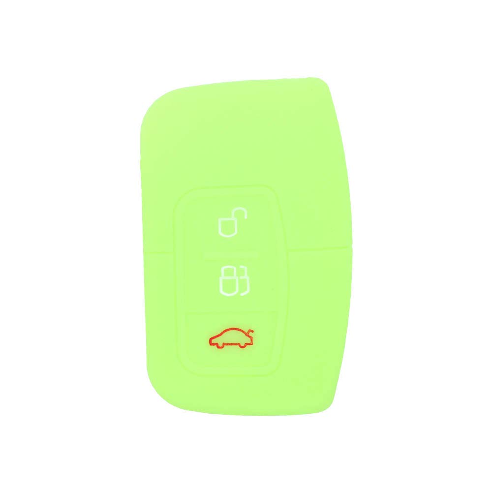BROVACS Silicone Cover Protector Case Holder Skin Jacket Compatible with FORD 3 Button Smart Remote Key Fob CV9709 Neon Green - Image 2