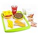 Imagination Generation Fast Food Deluxe Dinner - All American Favorites Wooden Diner Set - Stackable Fake Food with Tray for Pretend Kitchen Play - Toy Groceries, Dishes, & Cooking Accessories