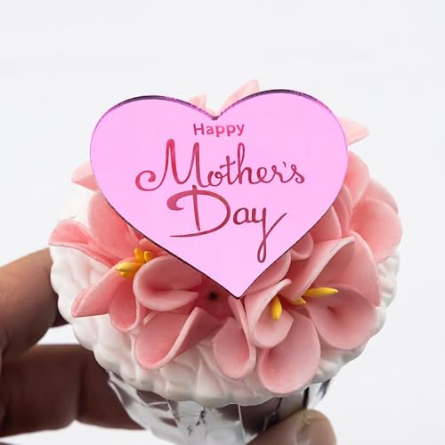 Adornos acrílicos para cupcakes del día de la madre en meriendas familiares de cumpleaños
