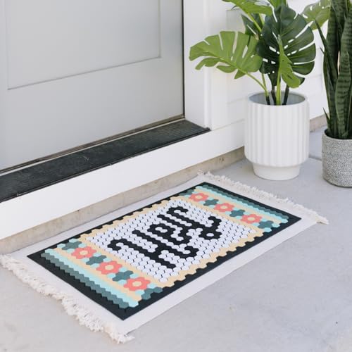 Letterfolk Customizable Doormat - Standard All Weather Non-Slip Rubber Doormat 18x30 - White