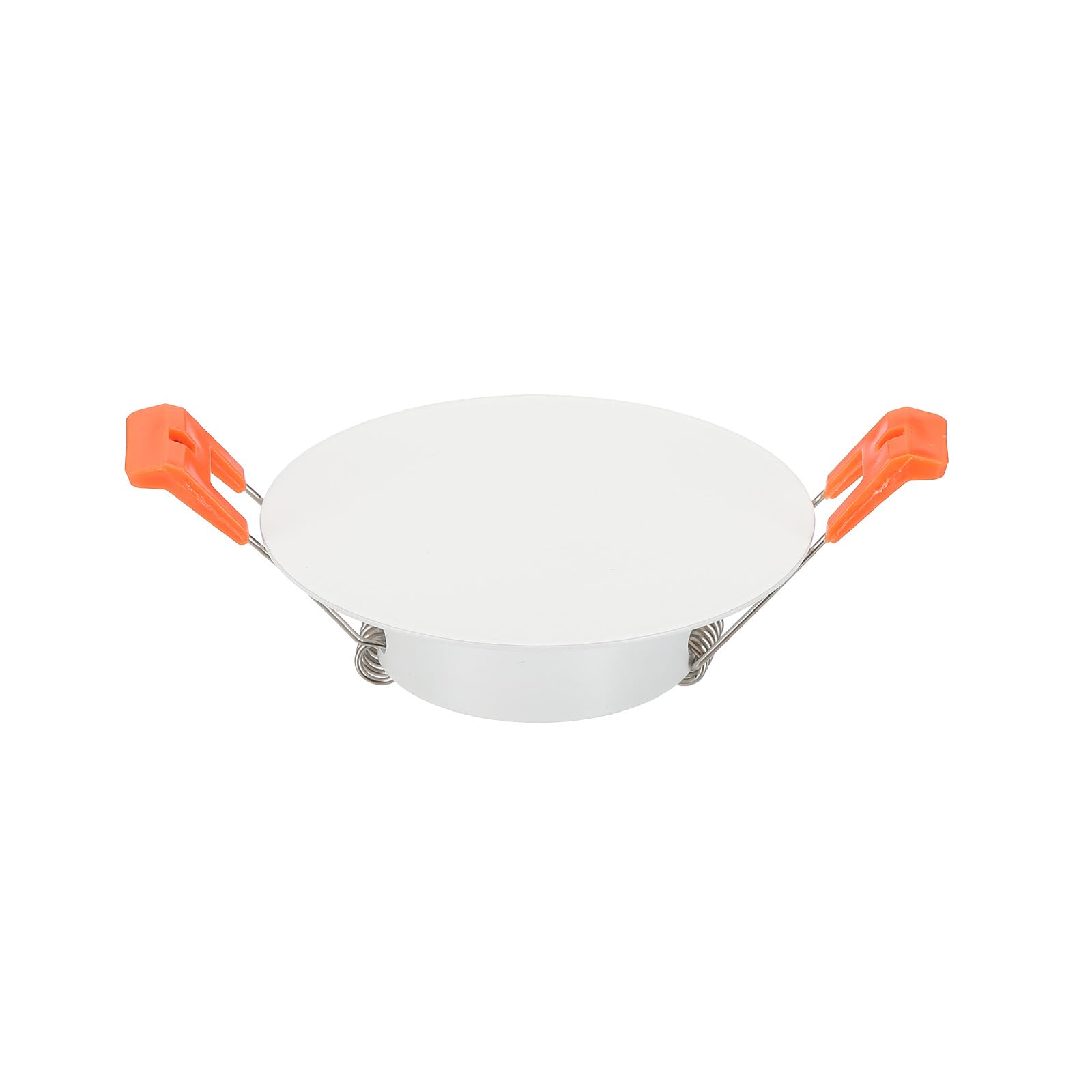 Awclub 3.9-Inch Metal Spring Mount Ceiling Cover Plates, Recessed Light Trim Wall, Downlight Hole Cap Decorative Panel with Buckle Fit 2.8-3.2inch Round Hole Ceiling Openings, Matte White 1 Pack