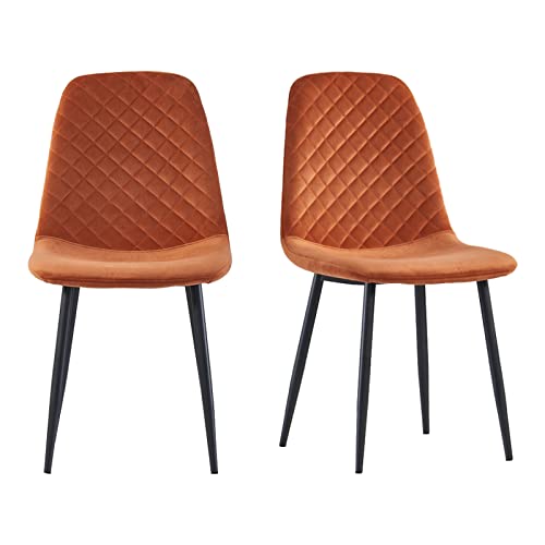 JYMTOM 2er-Set Samt Esszimmerstühle Wohnzimmerstuhl mit Rückenlehne Sessel Scandinavian Vintage...