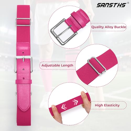 SANSTHS 2 Baseball Socks and 1 Belt Combo for Boys Girls, Breathable Softball Socks and Elastic Belt for Youth Adult2