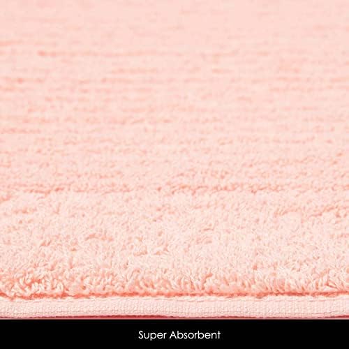 HOMESCAPES Imperial Plain Bath Mat 50 x 80 cm - Super Soft Bathroom Mat - 100% Turkish Cotton Shower Mat (Peach)